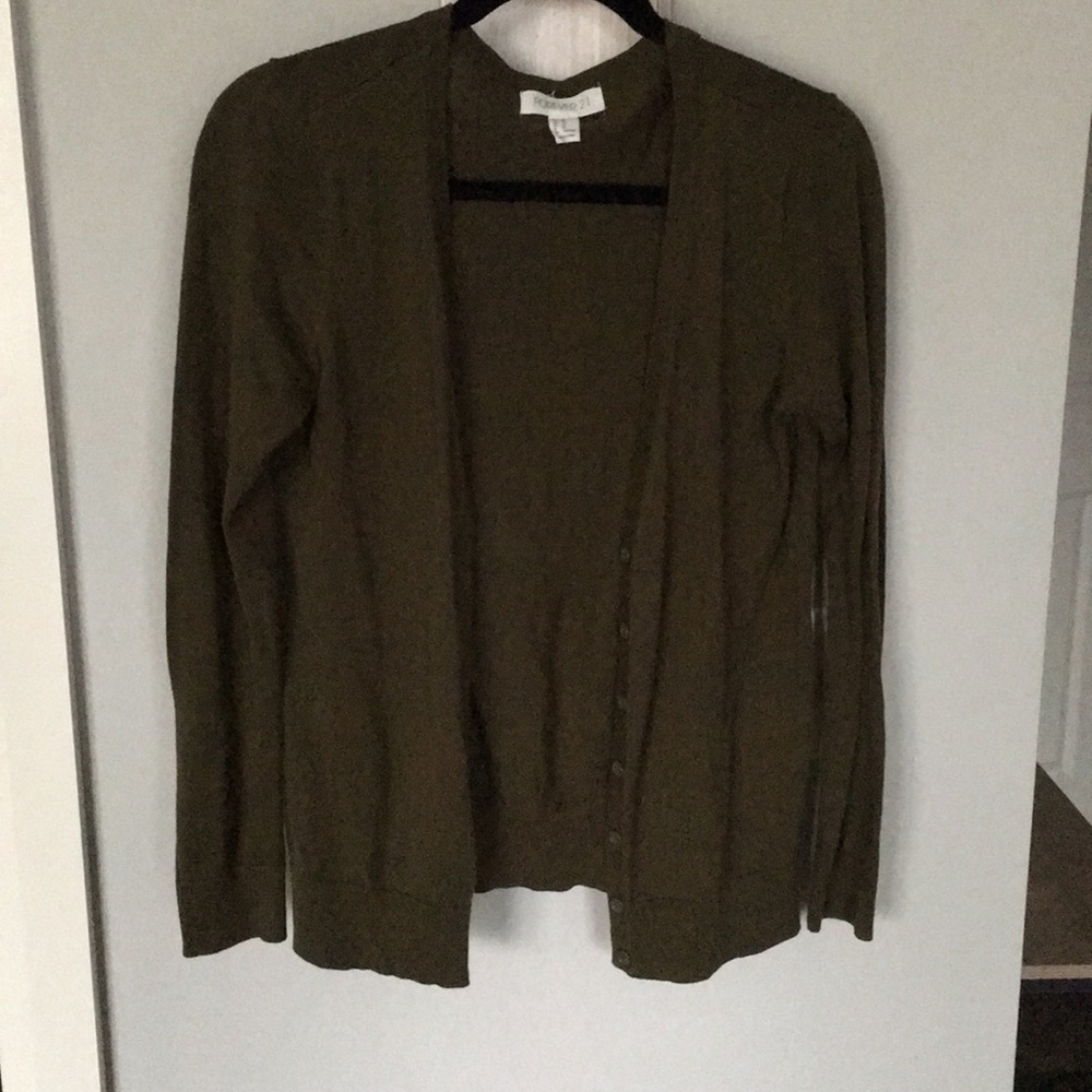 Forever 21 olive green cardigan